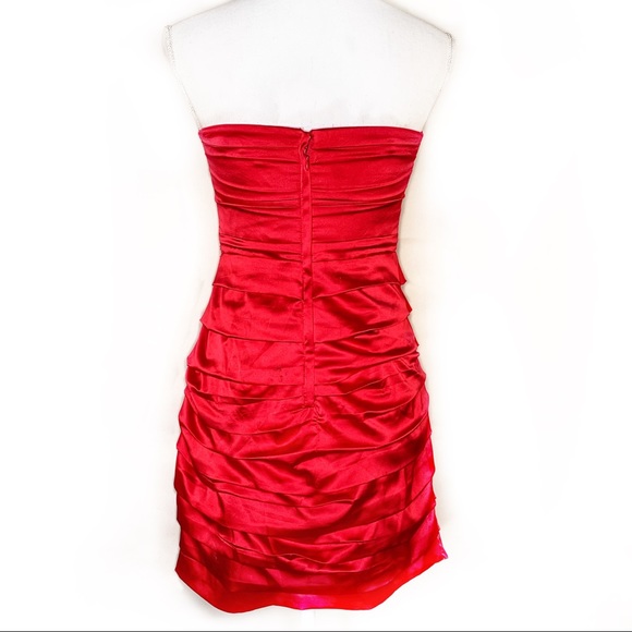 Express Red Strapless Cocktail Dress - Picture 4 of 8